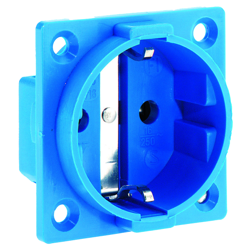 Domestic panel mounting socket outlet straight System F German standard 16A 3p 250V IP20
