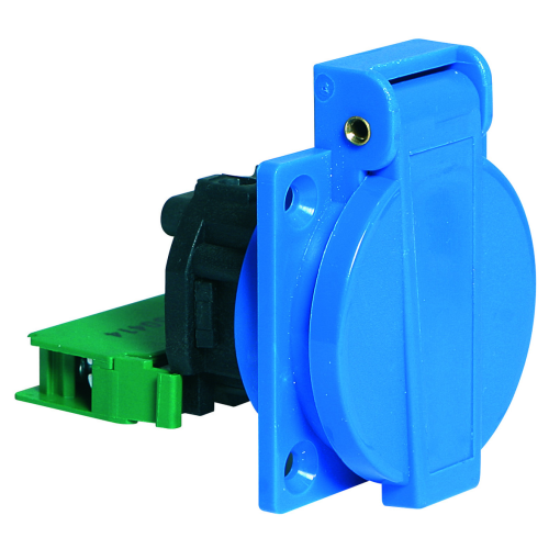 Domestic panel mounting socket outlet straight System F German standard 16A 3p 250V IP54