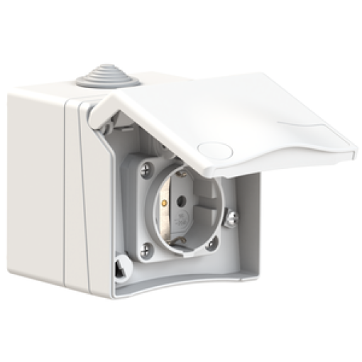 Domestic wall mounting socket outlet straight 16A 3p 250V IP44