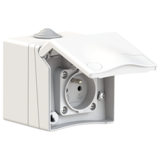 Domestic wall mounting socket outlet straight 16A 3p 250V IP44