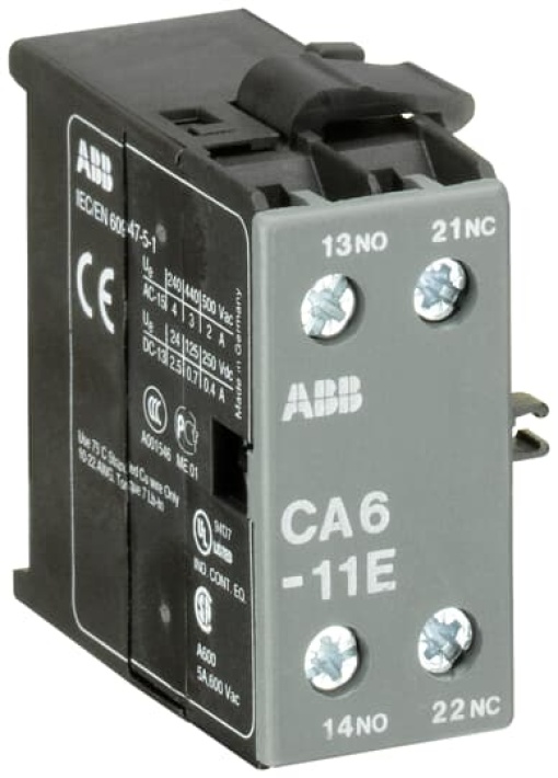 CA6-11E Auxiliary Contact 1NO1NC screw terminal, side mounted