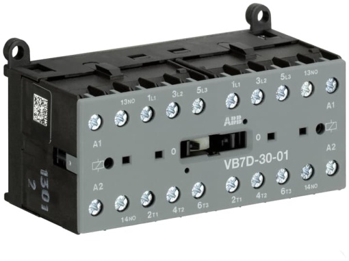 VB7D-30-01-01 Mini Reversing Contactor 24 V DC - 3 NO - 0 NC - Screw Terminals