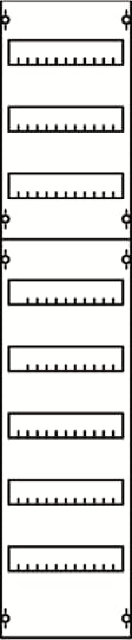 DIN rail mounting devices 1200 mm x 250 mm x 120 mm , 8 , 4