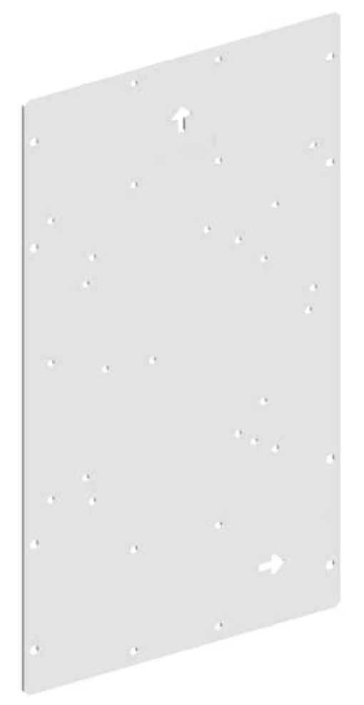 Mounting plate, 187 mm x 352 mm x 2 mm