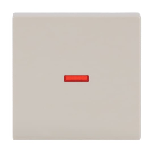 Rocker None with Small Red Calotte for Switchpush button, Single rocker ivory white - Platform 63