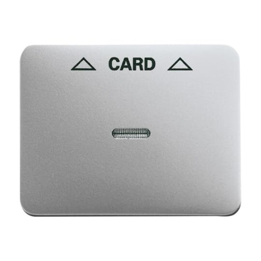 Cover plate with legend Card, Symbol "arrows" for Switchpush button, Hotel card titanium - alpha