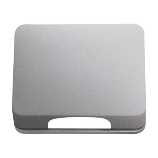 Cover plate with Hinged Lid Telecommunication inserts 50 x 50 mm titanium - alpha