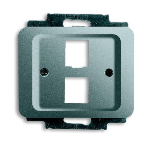 Cover plate Modular Jack 2 gang titanium - alpha
