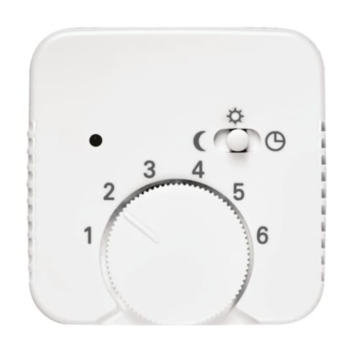 Cover plate with legend Characters 1  6 for Thermostat Turn button alpine white  Reflex SI