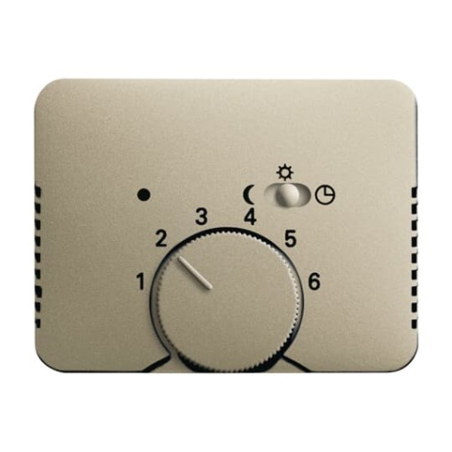Cover plate with legend Characters 1  6 for Thermostat Turn button 1 sliding switch palladium  alpha