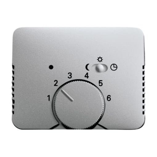 Cover plate with legend Characters 1 ... 6 for Thermostat Turn button 1 sliding switch titanium - alpha