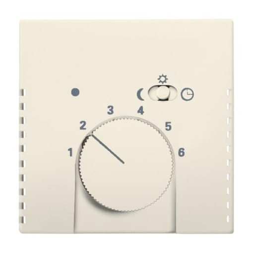 Cover plate with legend Characters 1 ... 6 for Thermostat Turn button ivory white - Platform 63