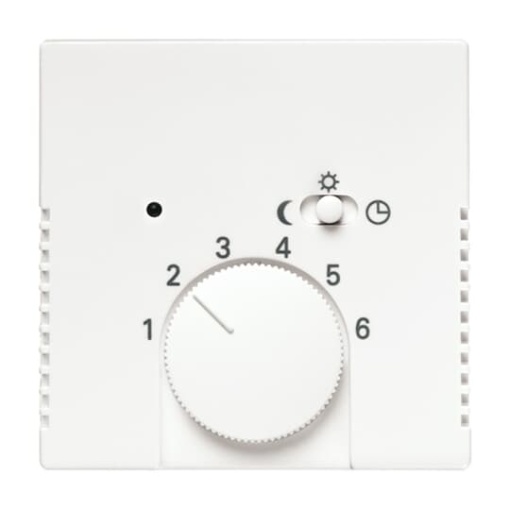 Cover plate with legend Characters 1 ... 6 for Thermostat Turn button studio white - Platform 63