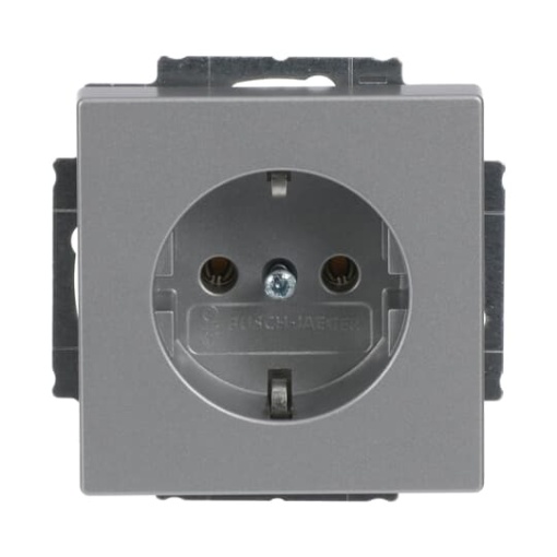 SCHUKO socket insert aluminium silver  - Platform 63