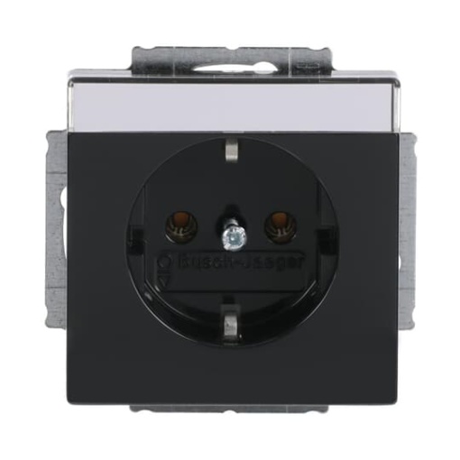 SCHUKO Socket insert with labelling field anthracite  - Platform 63
