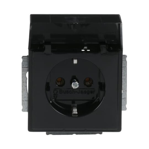 SCHUKO socket insert with Hinged Lid anthracite  - Platform 63