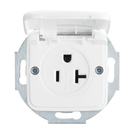Nema socket insert with Hinged Lid alpine white   Reflex SI