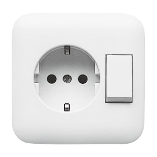 SCHUKO socket 1 gangs, 2PPE pole, alpine white - Reflex SI