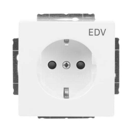 SCHUKO Socket insert with legend EDV Safety Shutter studio white   Platform 63