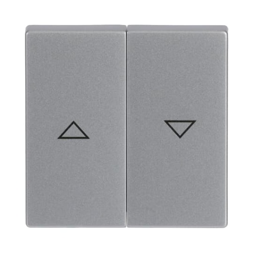 Rocker with legend Symbol "arrows" 2 gangs, for Venetian blind, Two-part rocker aluminium silver - Platform 63