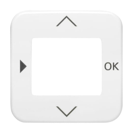 Cover plate with legend Symbols "play, up, down, ok" for Time switch Central cover plate alpine white - Reflex SI