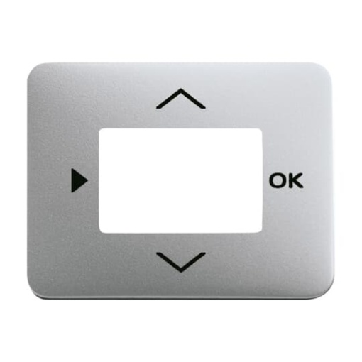 Cover plate with legend Symbols "play, up, down, ok" for Time switch Central cover plate titanium - alpha