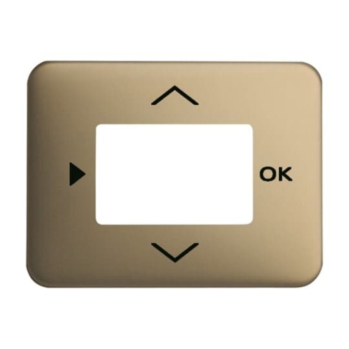 Cover plate with legend Symbols "play, up, down, ok" for Time switch Central cover plate bronze - alpha