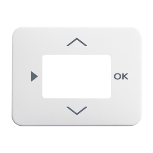Cover plate with legend Symbols "play, up, down, ok" for Time switch Central cover plate studio white - alpha