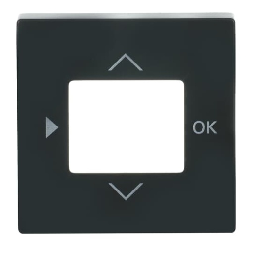 Cover plate with legend Symbols "play, up, down, ok" for Time switch Central cover plate anthracite - Platform 63