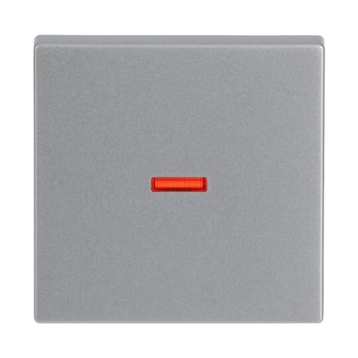 Rocker None with Small Red Calotte for Switchpush button, Single rocker aluminium silver - Platform 63