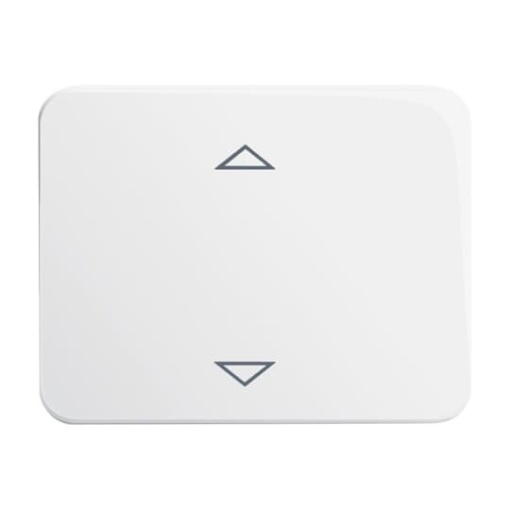 BuschJalousiecontrol II Control element with legend Symbol arrows for Venetian blind Single push button studio white  alpha