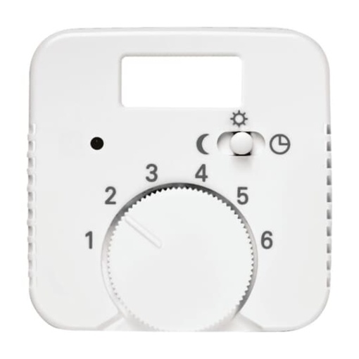 Cover plate with legend Characters 1  6 for Thermostat Turn button alpine white  Reflex SI