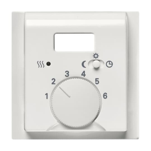 Cover plate with legend Characters 1  6 for Thermostat Turn button 1 sliding switch white  impuls