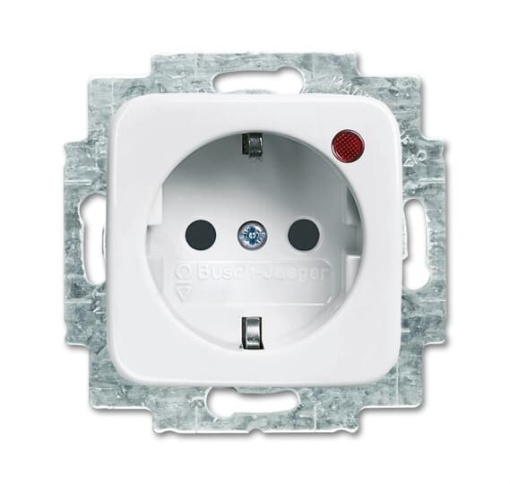 BuschProtector SCHUKO socket insert withNeon lamp Red alpine white   Reflex SI
