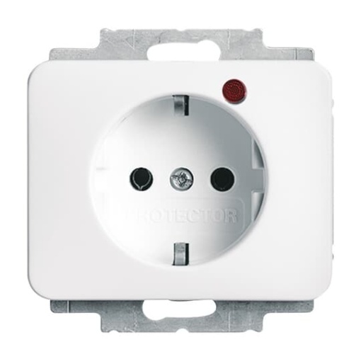 BuschProtector SCHUKO socket insert withNeon lamp Red studio white   alpha