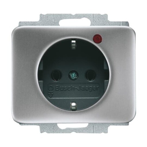 BuschProtector SCHUKO socket insert withNeon lamp Red titanium   alpha