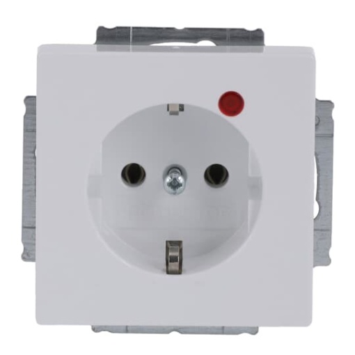 BuschProtector SCHUKO socket insert withNeon lamp Red studio white   Platform 63