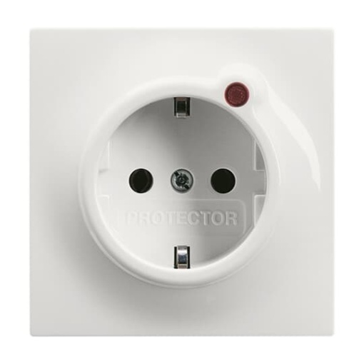 BuschProtector SCHUKO socket insert withNeon lamp Red alpine white   impuls