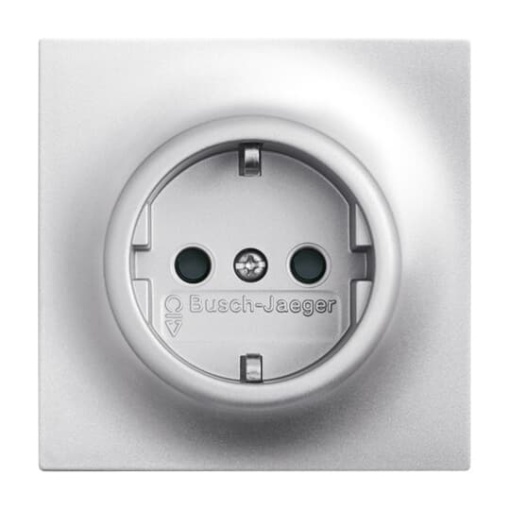 SCHUKO socket insert Safety Shutter aluminium silver   impuls