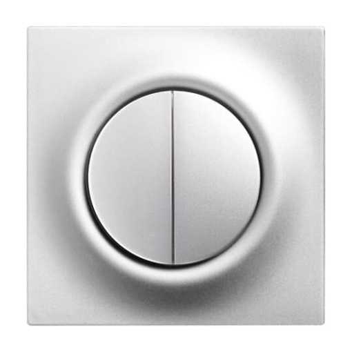 Control Element for Dimmer Two-part button aluminium silver - impuls