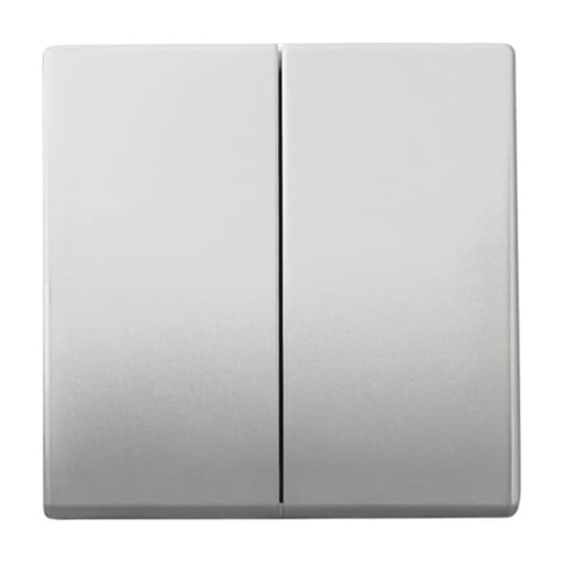 Rocker None 2 gangs, for Switchpush button, Two-part rocker stainless steel - Pure Stainless Steel