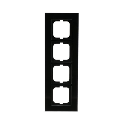 Cover frame 4gangs glass black  carat