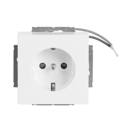Buschsteplight SCHUKO socket insert Safety Shutter withNight light LED White studio white   Platform 63