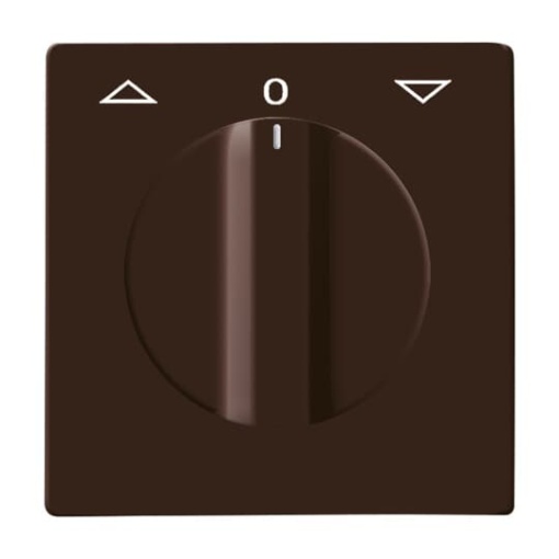 Cover plate with legend Symbol arrows and 0 for Venetian blind Turn button brown  Allwetter 44 IP 44