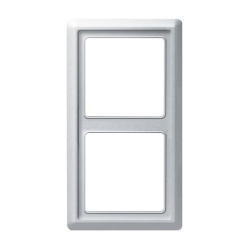 Cover frame 2-gangs aluminium silver - Allwetter 44 IP 44