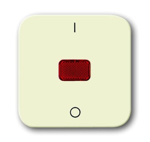 Mechanical Controls Characters 0 and 1 with Red Calotte for Switchpush button, Single rocker white - Busch-Duro 2000 SI