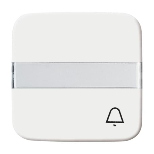 Rocker with labelling field and legend Symbol "bell" for Switchpush button, Single rocker alpine white - Reflex SI