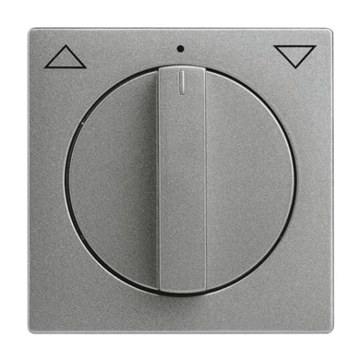 Cover plate with legend Symbol arrows for Venetian blind Turn button grey metallic  Platform 63