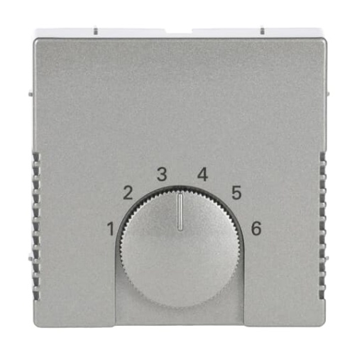 Cover plate with legend Characters 1 ... 6 for Thermostat Turn button grey metallic - Platform 63