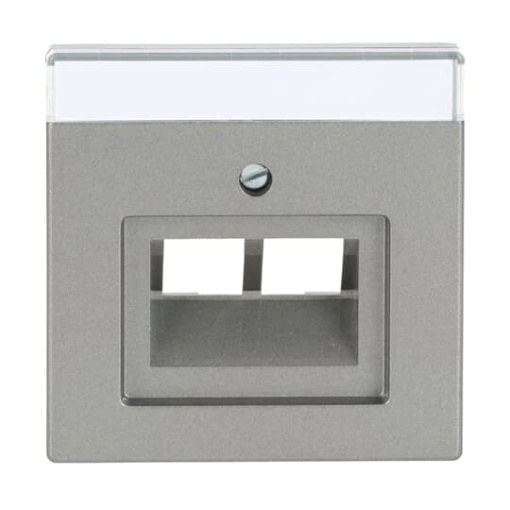 Cover plate with labelling field UAEIAE ISDN 2 gang grey metallic - Platform 63